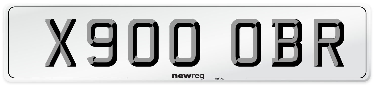 X900 OBR Number Plate from New Reg